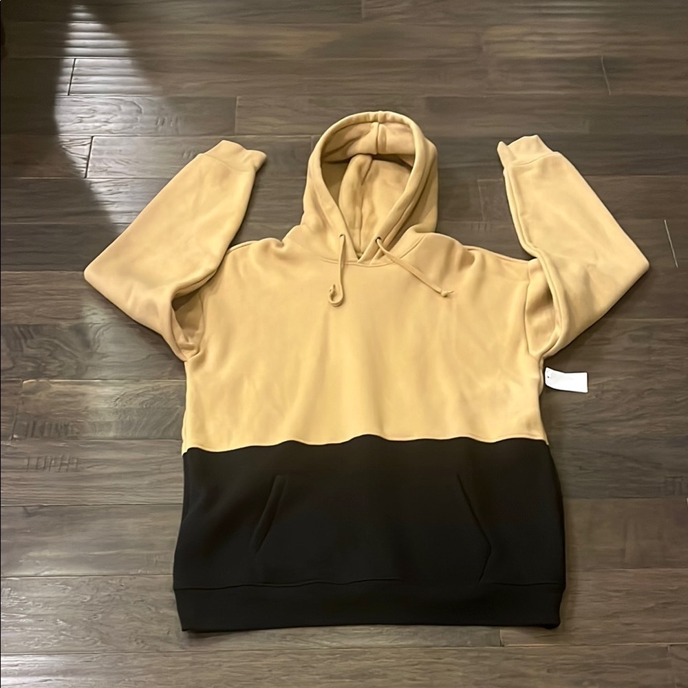 Zine Colorblock Hoodie Sweatshirt shirt new khaki black Men’s Size XXL